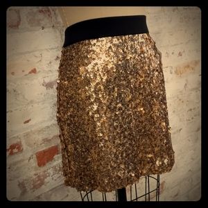 NWT Gold INC International Concepts Sequin Skirt